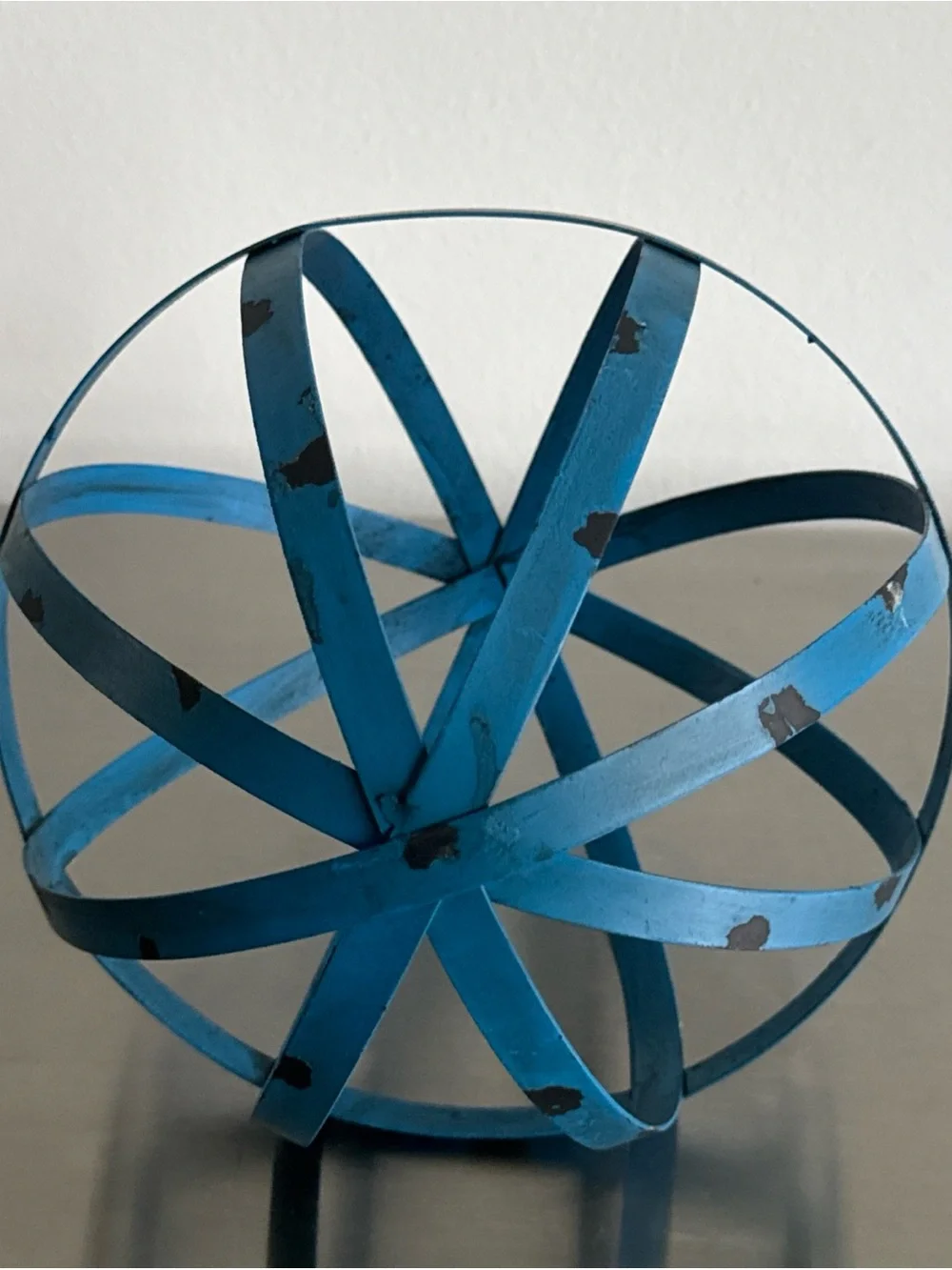 Distressed Metal Band Decorative Sphere